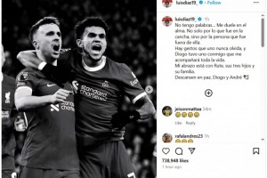 开云权威入口-路易斯-迪亚斯悼念若塔：迪奥戈对我做过的那个举动，将伴我终生